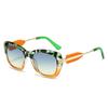 Ins New Retro Cat Eye Leopard Gradient Women Sunglasses  Personality Thick Frame Design Trendy All Match Men Shades Uv400