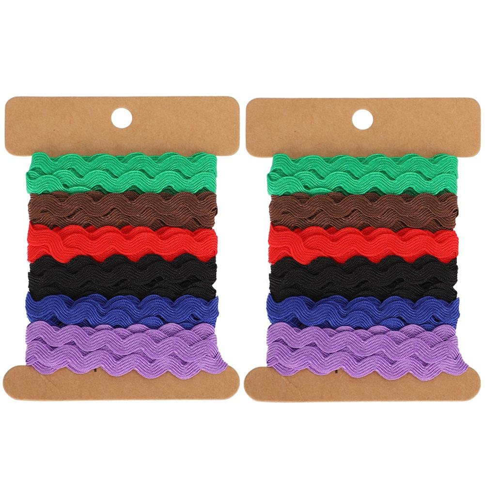2Pcs Color Zigzag Ribbon DIY Hand Made Material Cloth Hair Accessories Sewing Decoration 8mm