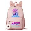 Large Capacity Schoolbag with Shoulder Strap; Student Three-piece Pencil Case Set
