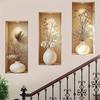 3pcs Self-Adhesive Flower Visual Wall Stickers Modern 3D Effect Wall Stickers  Staircase Entrance