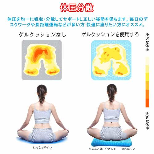 Gel Cushion [Made with Third-Generation Japanese Gel Technology] Double-Layered Zero-Gravity Cushion, High Resilience, Breathable, Pressure Relief, Po