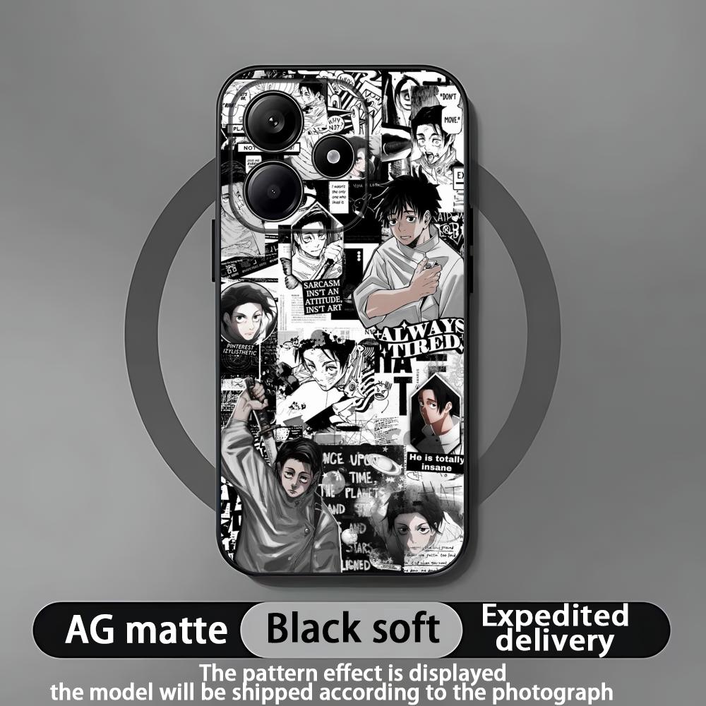Jujutsu Kaisen Yuta Okkotsu Phone Case For Xiaomi Redmi Note 14 13 12 11 Pro Plus S 5G 4G Soft Black Phone Cover