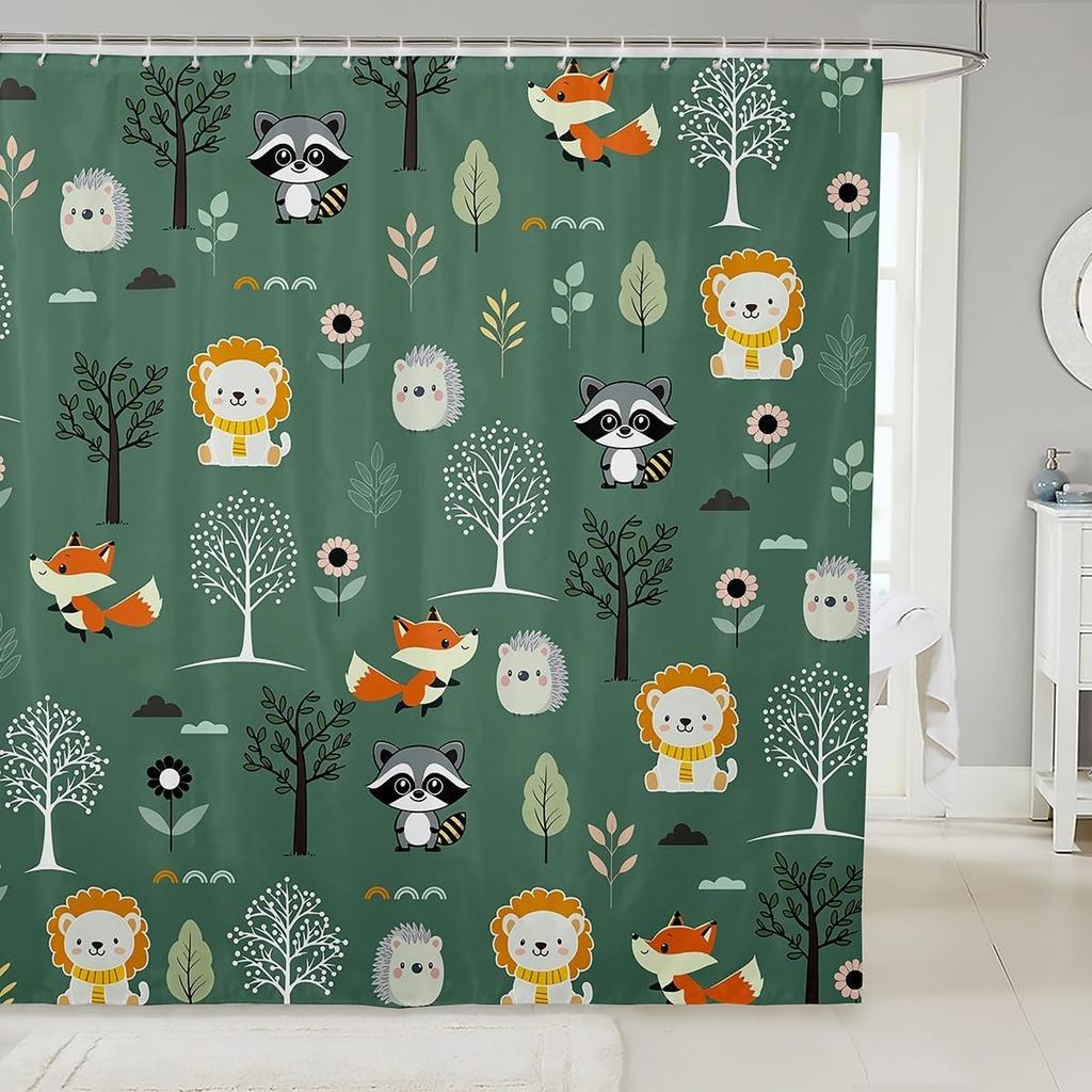 Dachshund Shower Curtain Kids Cute Pet Dog Bathroom Shower Liner for Teens Puppy Bath Curtain Waterproof Waterproof Polyester