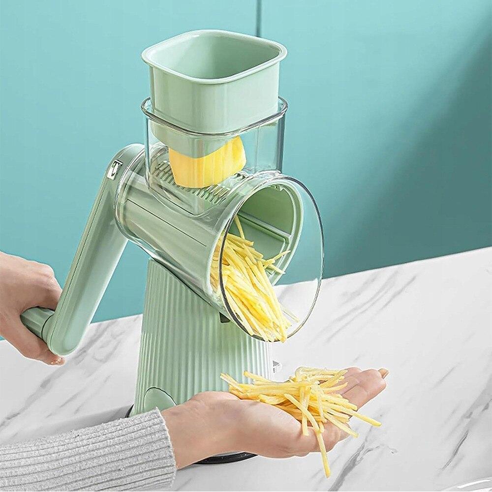 Vegetable Chopper Manual Dicer with Suction Base and Quick Cutting Blades, Multifunctional Kitchen Gadget, Black
