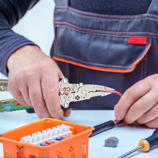 Foldable Wire Stripper Cable Cutter with Voltage Detector Ergonomic Design Electrical Pliers Multifunctional Wire Stripping Pliers