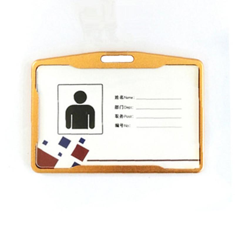 1 Set Aluminum Alloy Card Holder with ABS Retractable Badge Reel Pull ID Card Badge Holder Nurse Badge Lanyards School Supplies