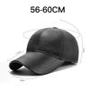 Autumn Winter PU Baseball Cap Outdoor Velvet Warm Cap Middle-Aged Men's Cap