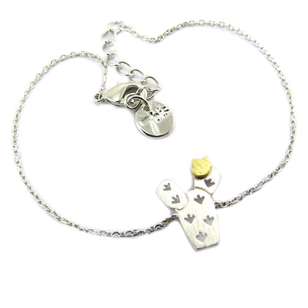 7bis [P8269] - Silver 'Cactus' Handcrafted Bracelet - 15x11 Mm