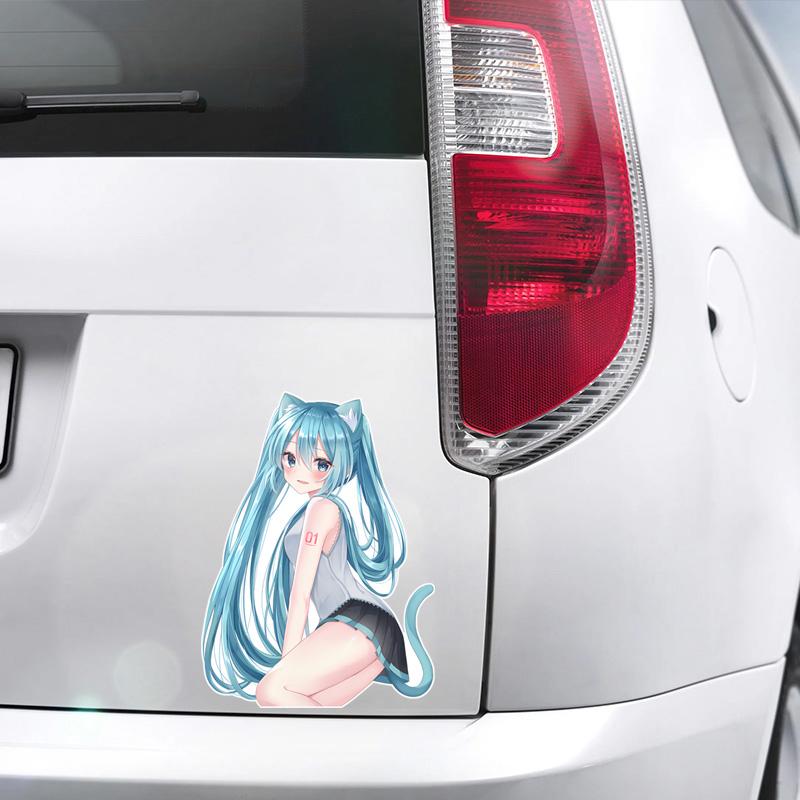 DM72#15cm Hravé a zábavné Anime Girl Vinylová samolepka na auto Vodotěsná vinylová samolepka Autodoplňky Dekor
