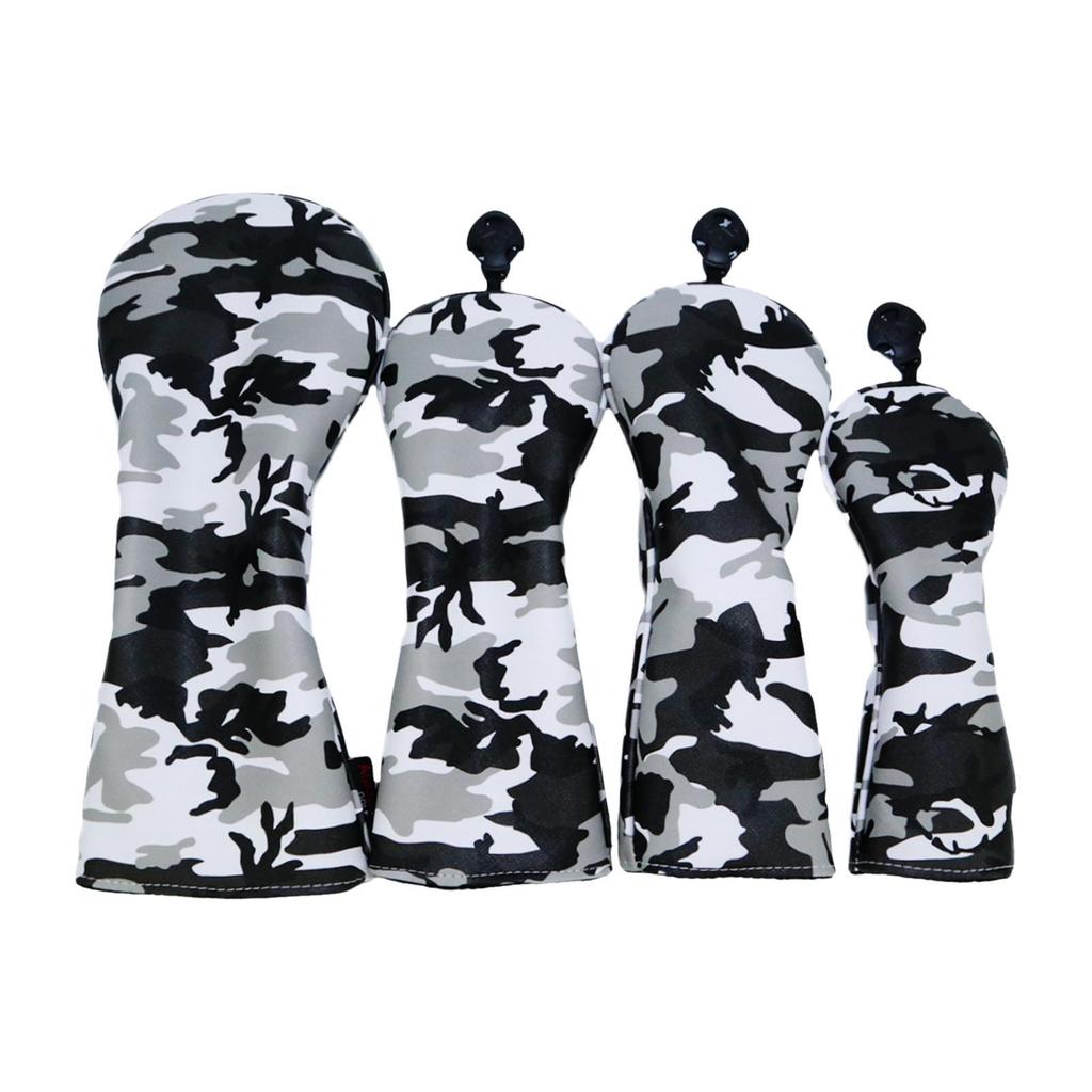 3/4 Stück Golfschläger-Abdeckungsset Holzschläger-Kappenabdeckungen Camouflage Schlägerkopf-Abdeckungen Schutzabdeckungen Nr. 1 3 5 und Nr. 1 3 5 UT