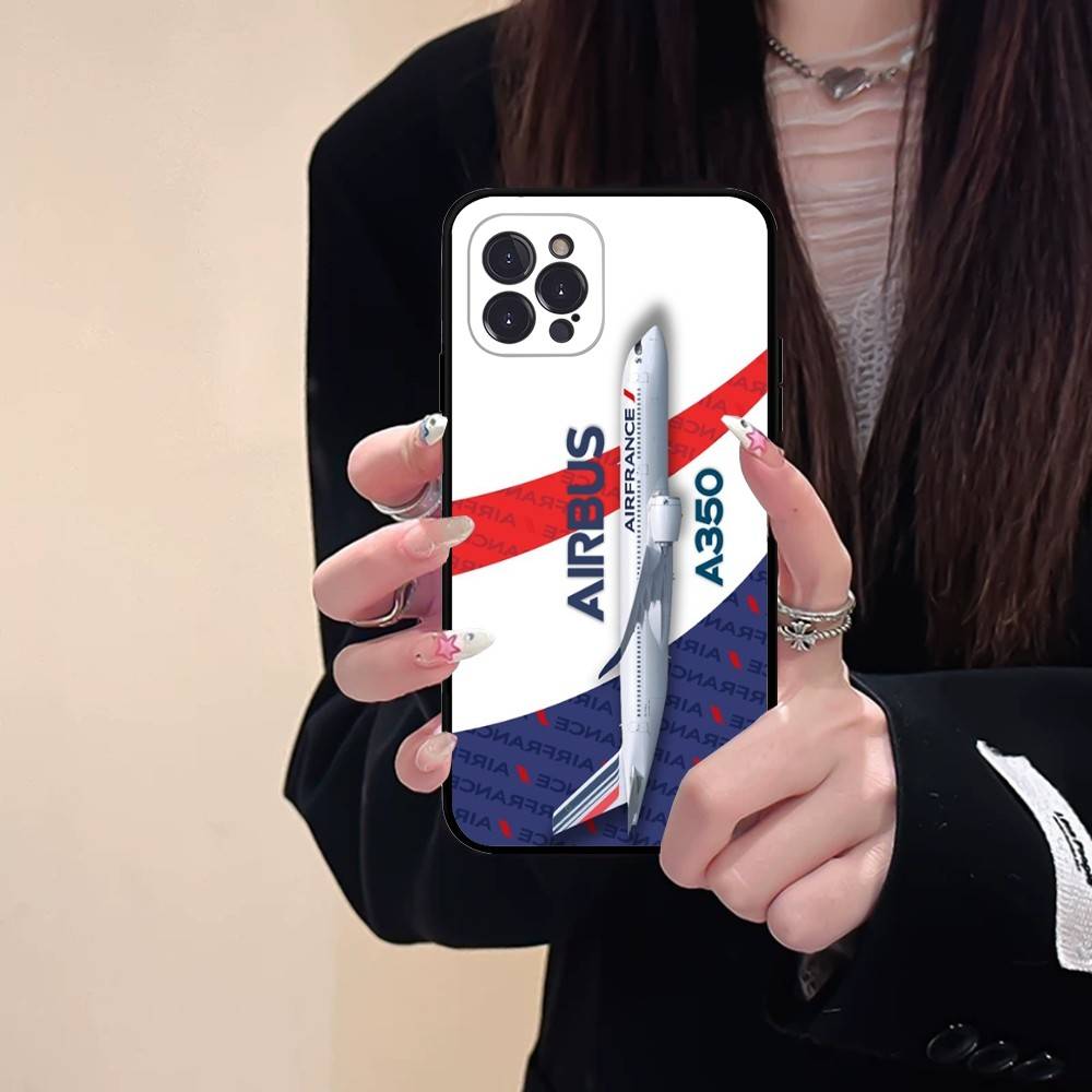 Custodia per Telefono con Logo Airbus Per iPhone 16 15 14 13 12 11 17 Pro Max Semplicità Retro TPU Morbido