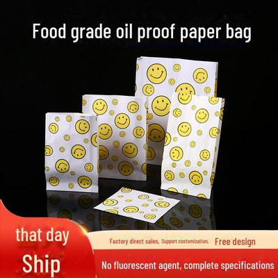 Ölbeständige Einweg-Papiertüte für Pommes, Brathähnchen, Snacks, Pfannkuchen, Sandwiches und zum Mitnehmen