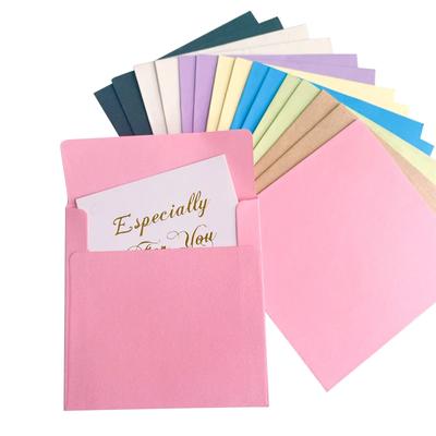 10 Stück Mini-Umschläge, quadratisch, Bonbonfarbe, Briefpapier, Kraftpapier, Karte, Briefpapier, blanko, für Studenten, Bürobedarf, Geburtstag, 10 x 10 cm