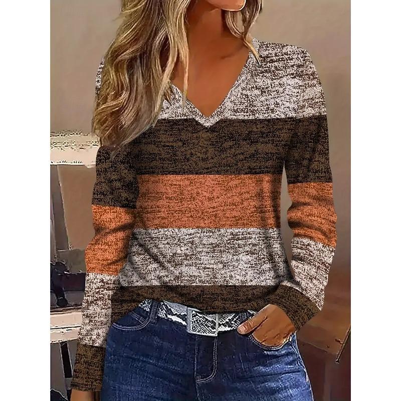 European and American Spring New Fashionable Printed Long Sleeve T-shirt