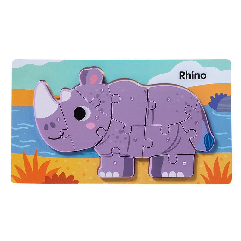 

Children s 3D Wooden Animal Puzzle - Educational Toy for Early Learning (Ages 3+)
