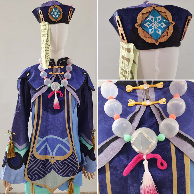 Qiqi Cosplay Costume Zombie Qi Qi Dress With Hat Spells Socks Halloween Clothes Qi Qi Outfits For Comic Con