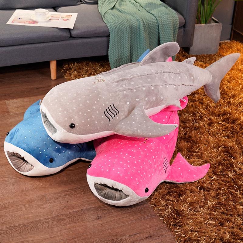 Superweiches Plüsch Walhai Spielzeug Blau/grau/rosa 55/75 cm