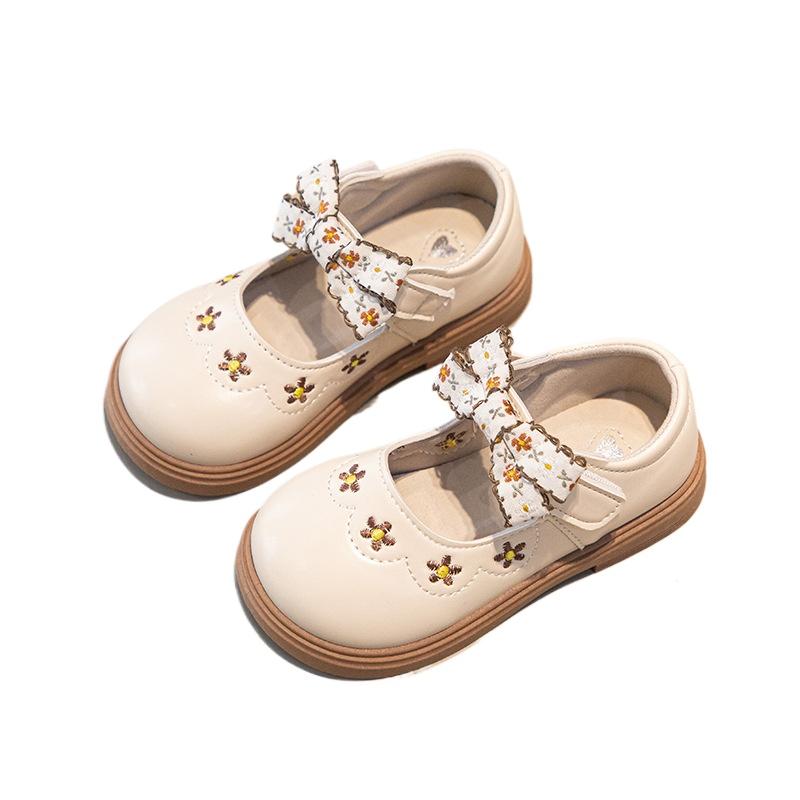 Girls' Princess Shoes Spring New Girl Leather Shoe Soft soled Girl Single Shoe Fashion Children's Shoe Embroidered Girls' Shoes