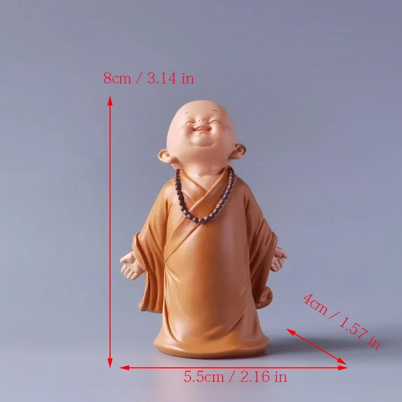 Resin Cute Little Monk Mini Statue Modern Handmade Sculpture Cute Home Living Room Desktop Figurines Children's Gifts Special