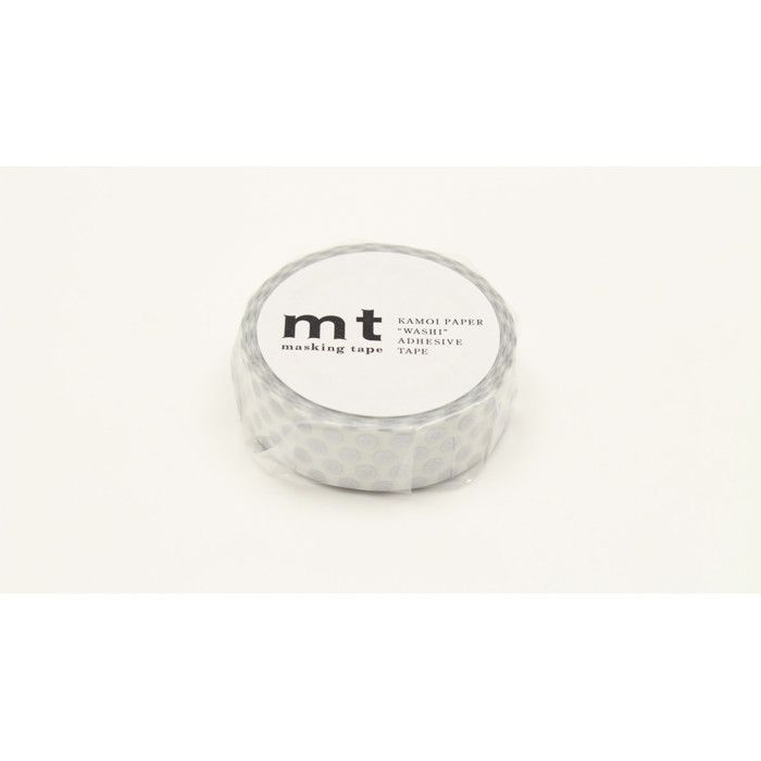 Masking tape à pois - Argenté - 1,5 cm x 7 m