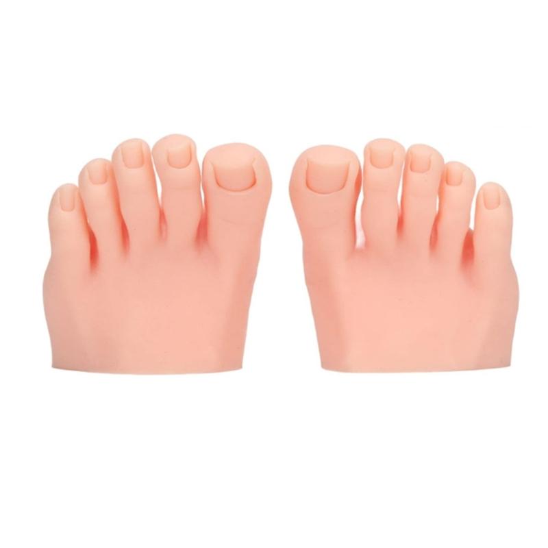 1 para ćwiczeniowa sztuczna stopa elastyczna ruchoma miękka silikonowa sztuczna stopa protetyczna narzędzie do manicure do treningu paznokci ekspozycja