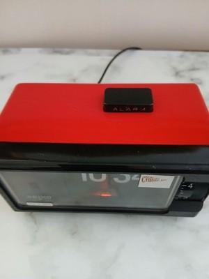 Vintage SEIKO DP690T 70s Red Flip Alarm Clock Retro Japan Tested working