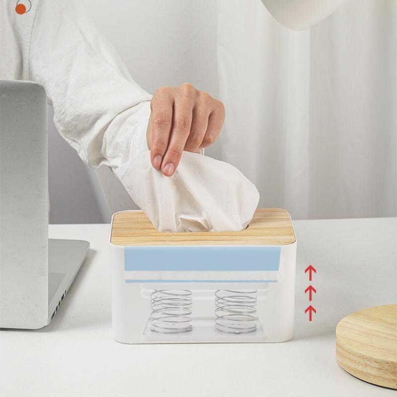Tissue Box Tissue Dispenser Spring Automatic Lift Spring Loaded Tissue Box Office Home Kitchen Toilet Bracket Kitchen Organizer