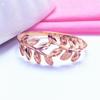 Purple Gold Plated Rose Gold Leaf Ring, Simple Personality Temperament, Live Design Ring