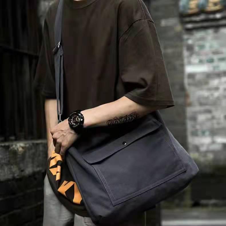 2025 Einseitige Umhängetasche aus Canvas: Unisex Studenten- und Tutorentasche