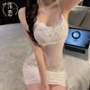 Sexy Underwear Wife Young Woman Hip Skirt Perspective Lace Mesh One-piece Nightdress Tight Suspender Skirt