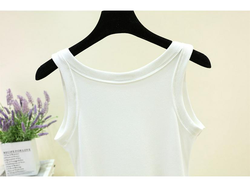 Women's Slim Fit Round Neck Sleeveless Camisole Top - Stretchy, Solid Color, Anti-Exposure Inner Wear