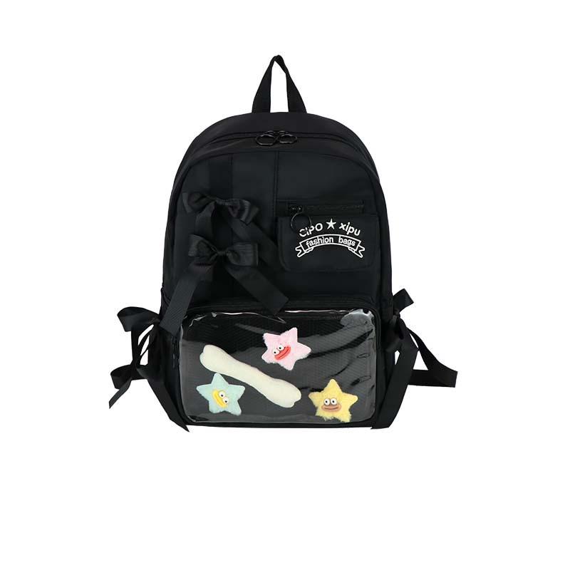 Schoolbag schoolbag female college student backpack high value girl versatile commuter new bow junior high school backpack