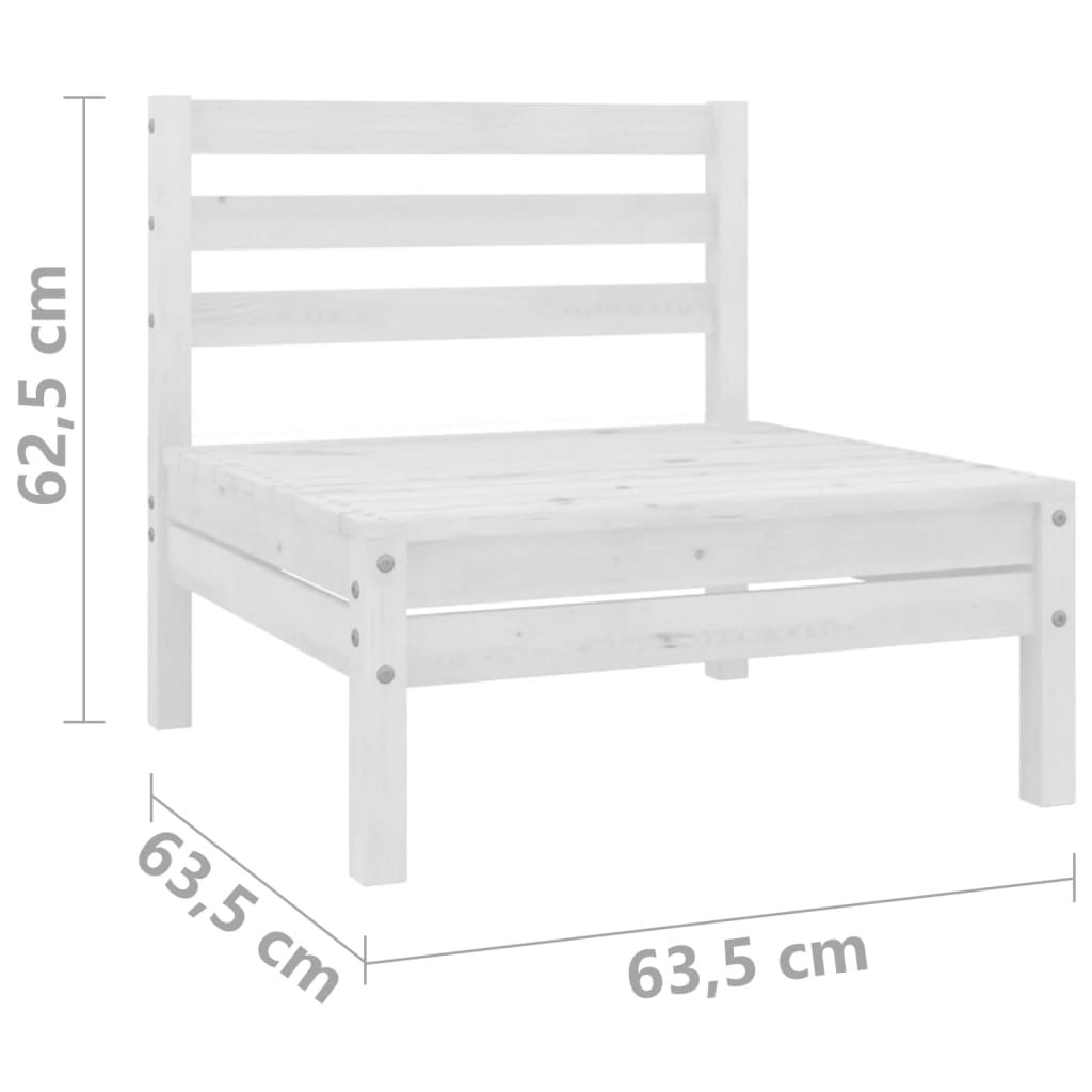 Vidaxl 2-Osobowa Sofa Ogrodowa, Biała, Lite Drewno Sosnowe