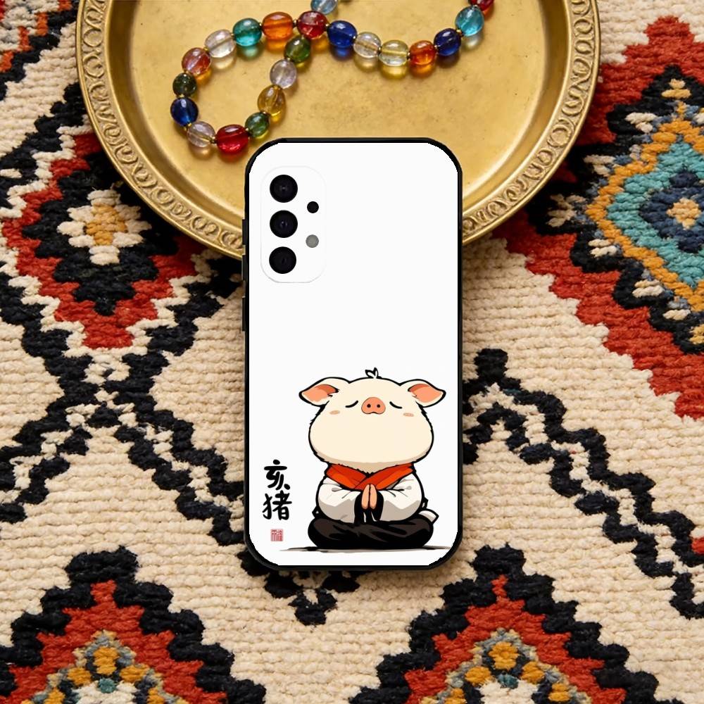 

Cute Chinese Zodiac Phone Case For Samsung S25,24,23,22,30,21,10,9,Ultra,Plus,FE 5G Black Soft Case Samsung S21fe