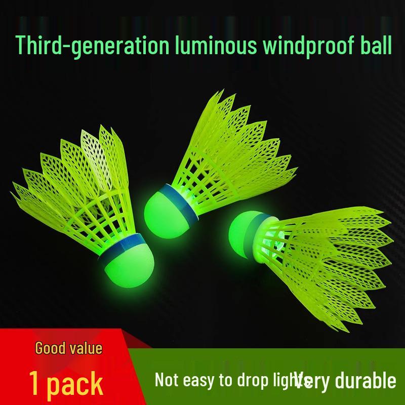 

Ветрозащитный светящийся в темноте люминесцентный небьющийся тренировочный волан для бадминтона