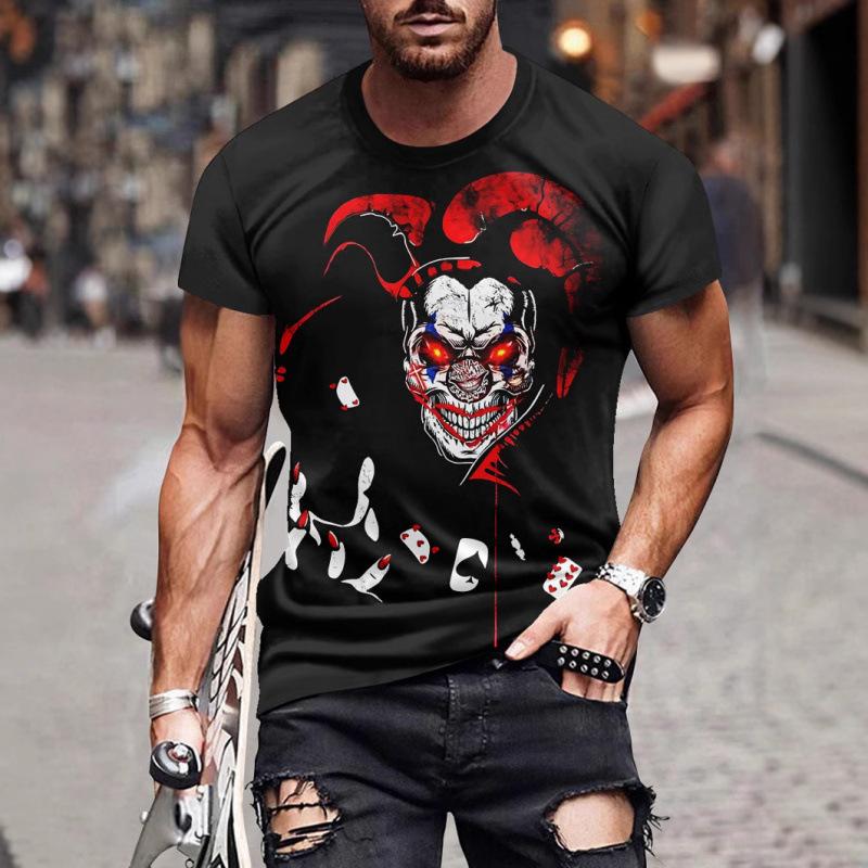 Summer T-shirt Minimalist Casual 3D Printed Men's Short Sleeved Sports T-shirt Top