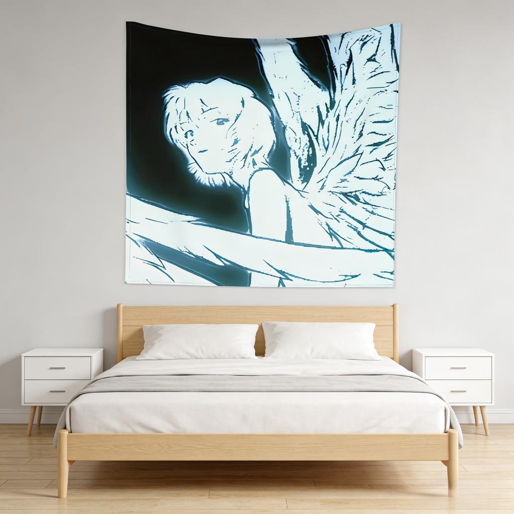 Gradient Angel Wings Anime Theme Wall Hanging Tapestry Reusable Durable High Quality MultiSize Flat Print Design for Room Decor