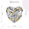 Charms Heart Openwork 925 Bead Pendant Twigs Plants Beads
