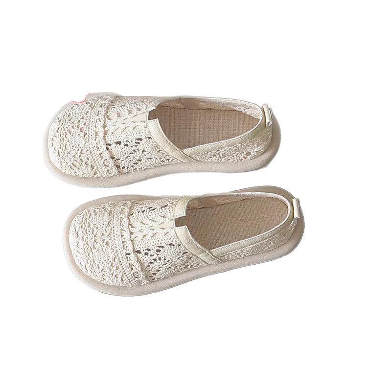 Mori retro sandals women's spring and summer 2025 lazy one-pedal fisherman shoes pregnant women's casual mesh breathable single shoes