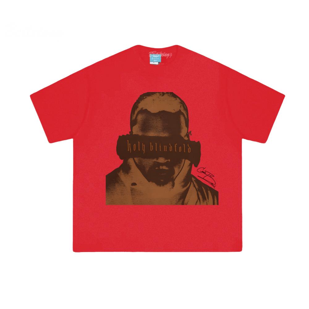 

Крис Браун - Футболка Holy Blindfold Хип-хоп Футболки с круглым вырезом Рукав Мужская Принт Панк Футболка Готическая Уличная одежда 100% Хлопок Топы XXL красный