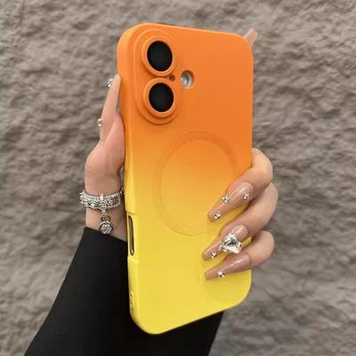 Gradient Liquid Magnetic Suction Two-color Suitable for Apple IPhone 16 Promax Mobile Phone Case Lens Film Anti-fall 15 Soft Case