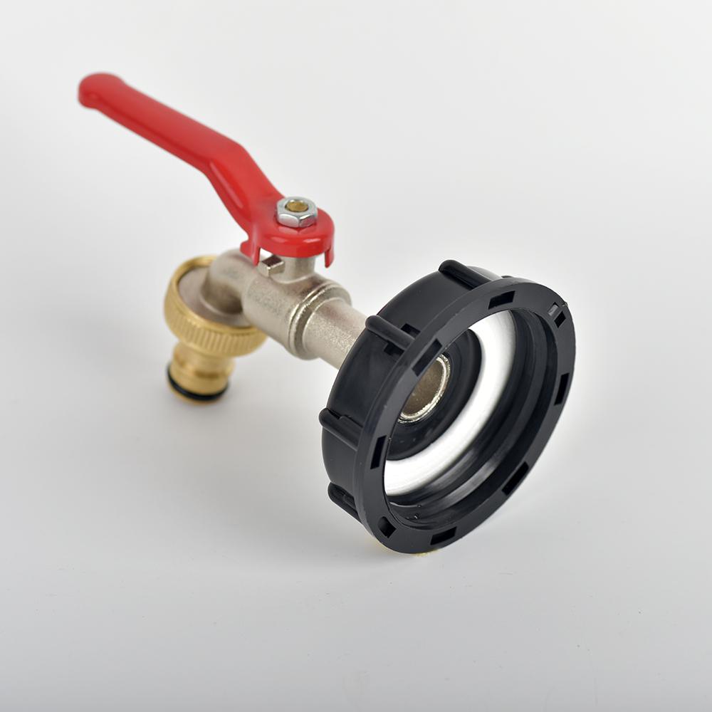 IBC-Tank-Hahnadapter S60x6, Grobgewinde auf Legierung, 3/4-Zoll-Wasserhahn mit 16-mm-Schnellanschluss, Garten- und Heimventil-Ersatzteile
