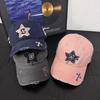Retro Hole Five-pointed Star Baseball Cap Female Face Small Summer Big Head Circumference Thin Breathable Versatile Cap