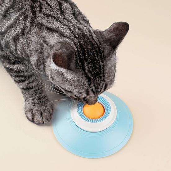 Pet Lick Bowl Dog Liquid Treat Feeder Lick Toy with Suction Cup Fun Slow Feeder with Rotating Ball Non-Slip Licking Bowl for Dogs Cats Enrichment