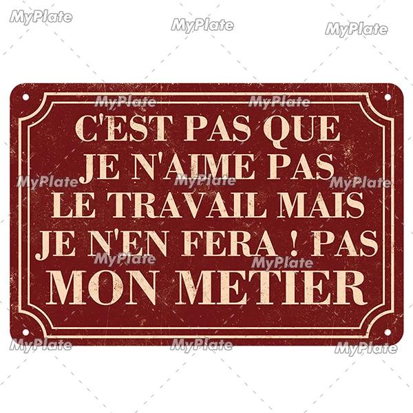 [MaPalte] Vintage French Warning Sign Metal Sign Tin Sign Decoration Plaque Home Wall Door Decor Bar Sign Home Plate Poster