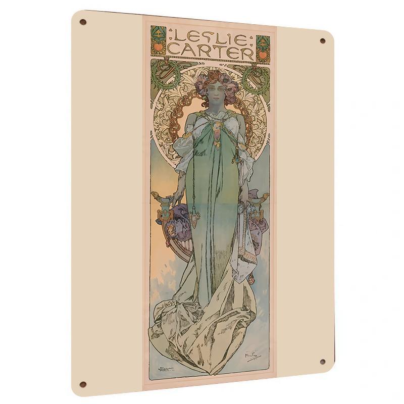 

Vintage Mucha Style Decorative Metal Tin Sign Living Room Bedroom Bar Wall Art Hanging Painting 20x30cm（7.8x11.8inch）