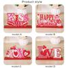 Classical Wood LOVE KISS Figurines Desk Ornaments for Valentine's Day Decoration Couple Gift Indoor Party Decoration
