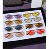 Fashion Half Frame Metal Sunglasses Luxury New Small Frame ladies's Summer Beach Street Photography Sunglasses