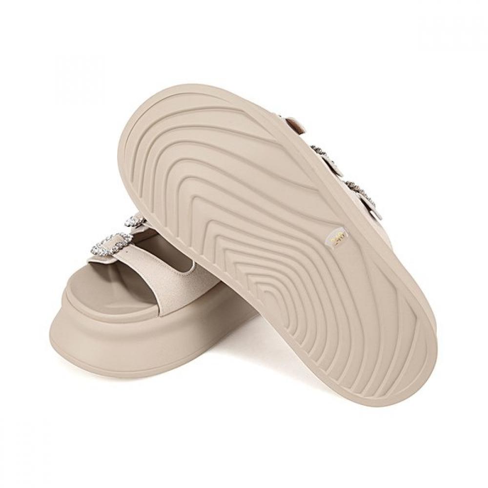Barbara Leather Spirit Jewel Buckle Platform Mule 5.5cm Bbj422