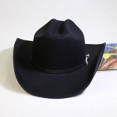 Men'S Woolen Western White Cowboy Hat Upturned Hump Knight Hat